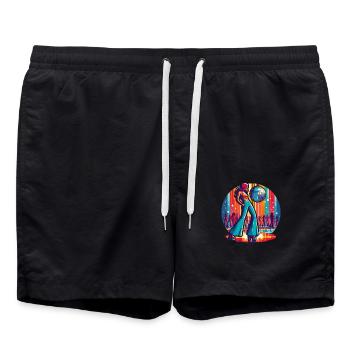 Disco-Fieber - Badeshorts - Schwarz - Vorne - AI Model Male 185 light (185cm)