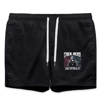 Ethical Hacker - Swim Trunks - black - Front - AI Model Male 185 light (185cm)