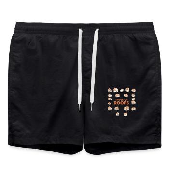 Types Of Roofs Roof Architecture Styles - Swim Trunks - black - Front - AI Model Male 185 light (185cm)