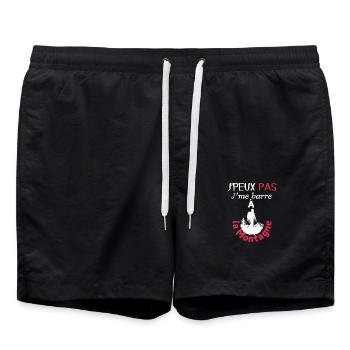 J'peux pas, j'me barre à la montagne - Short de bain - noir - Devant - AI Model Male 185 light (185cm)
