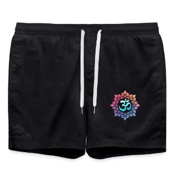 Om Mandala Spirituel Zen Yoga Bouddhiste - Short de bain - noir - Devant - AI Model Male 185 light (185cm)