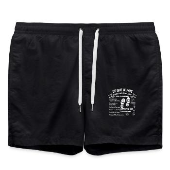 What I do in my free time: Running - Swim Trunks - black - Front - AI Model Male 185 light (185cm)