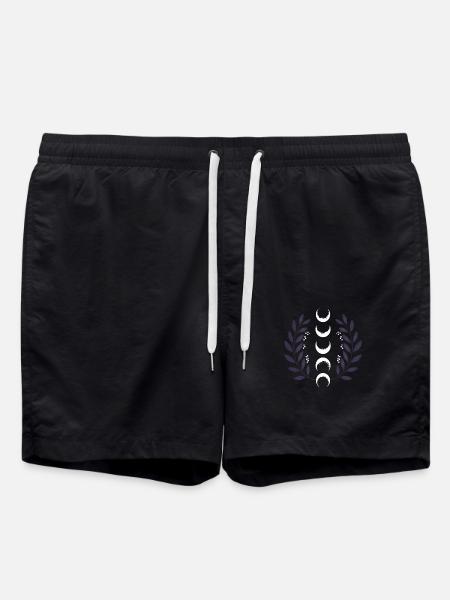 Himmlische Mondphase BOHO Wildblumen Sternzeichen Hexe - Badeshorts - Schwarz
