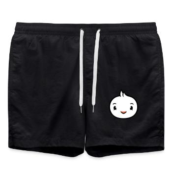 Tête d’oiseau Canard Mignon Mignon Amical - Short de bain - noir - Devant - AI Model Male 185 light (185cm)