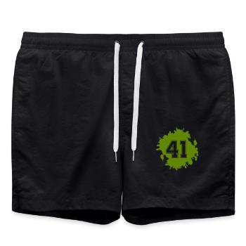 klecks 41 - Badeshorts - Schwarz - Vorne - AI Model Male 185 light (185cm)