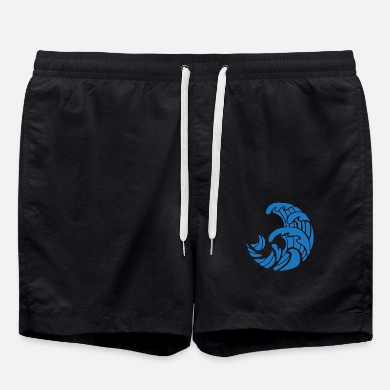 Blue waves design - Swim Trunks - black