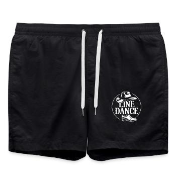 Line Dance Gruppe Training mein Tanzsport - Badeshorts - Schwarz - Vorne - AI Model Male 185 light (185cm)