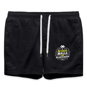 Ab Nach Malle Spruch Party - Badeshorts - Schwarz - Vorne - AI Model Male 185 light (185cm)