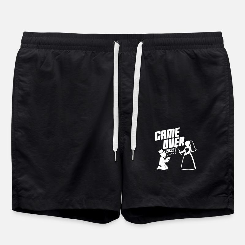 Game Over 2025 Mariage - Short de bain - noir