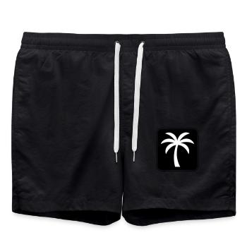 Palmier Icône Été - Short de bain - noir - Devant - AI Model Male 185 light (185cm)
