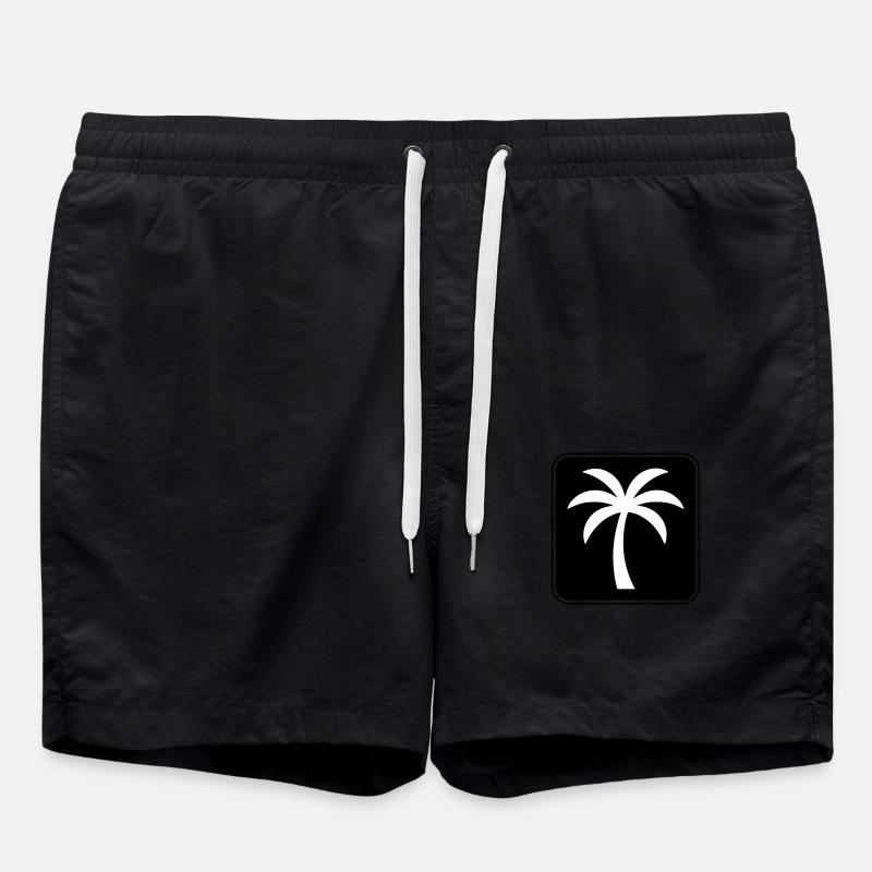 Palme Symbol Sommer - Badeshorts - Schwarz