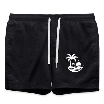 Île Palmiers Mer - Short de bain - noir - Devant - AI Model Male 185 light (185cm)