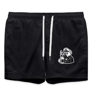 Kapitän Bier Hund Bulldog - Badeshorts - Schwarz - Vorne - AI Model Male 185 light (185cm)