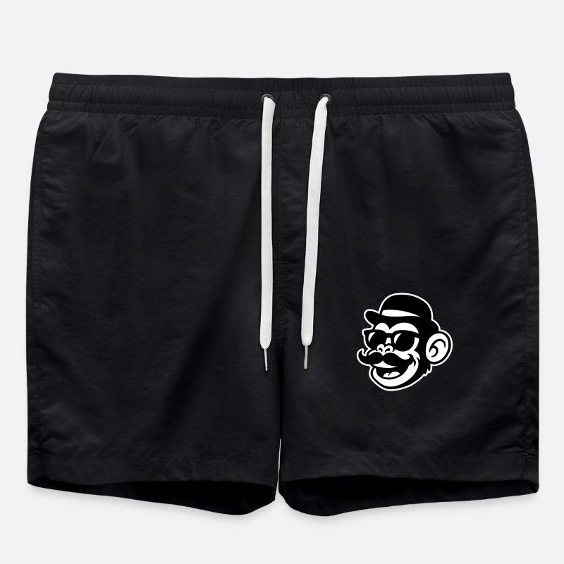 Affe Sir Mustache - Badeshorts - Schwarz