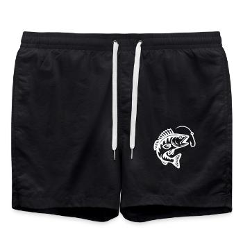 Angeln Fisch Symbol - Badeshorts - Schwarz - Vorne - AI Model Male 185 light (185cm)