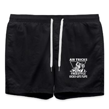 Dirtbike Rider Air Tricks MX Motocross Supercross - Short de bain - noir - Devant - AI Model Male 185 light (185cm)