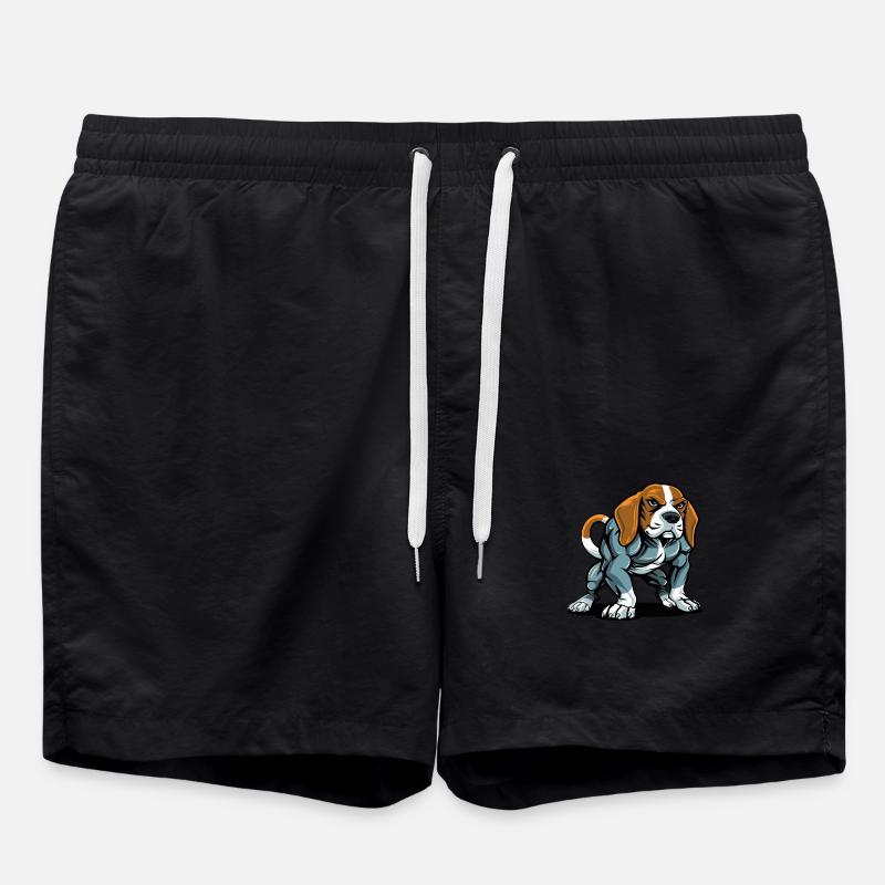 Beagle Chien Muscles Musculation - Short de bain - noir