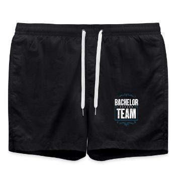 Bachelor Crew - Badeshorts - Schwarz - Vorne - AI Model Male 185 light (185cm)
