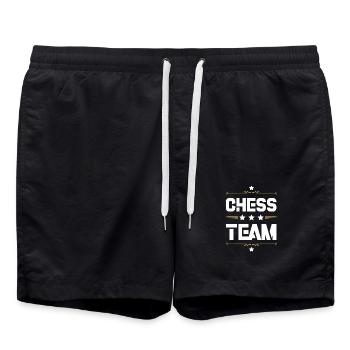 Chess Team - Swim Trunks - black - Front - AI Model Male 185 light (185cm)