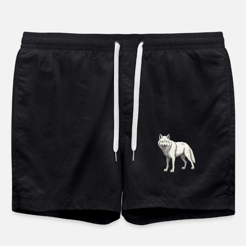 Wolf Animal - Swim Trunks - black
