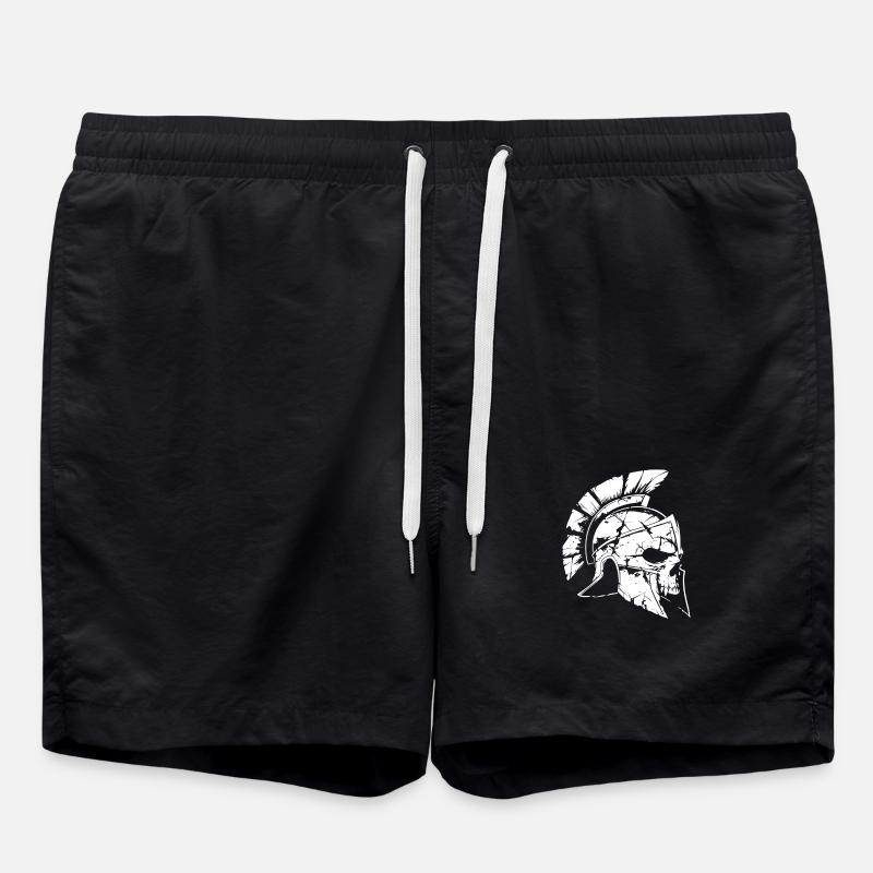 Crâne de gladiateur spartiate - Short de bain - noir