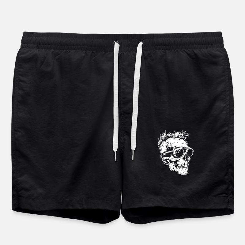 Punk Skull - Swim Trunks - black