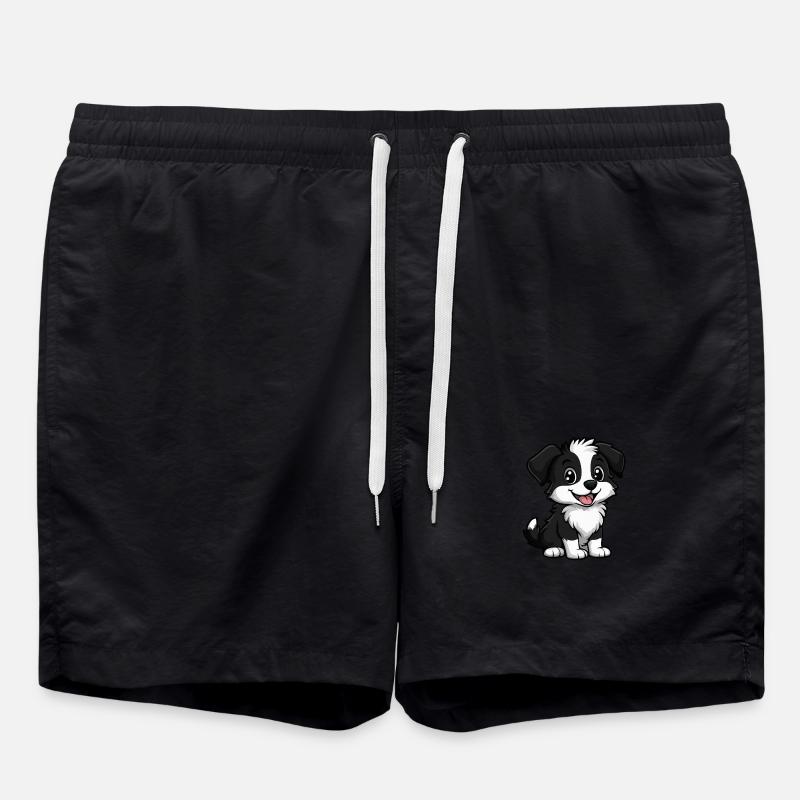 Border Collie Chien Mignon - Short de bain - noir