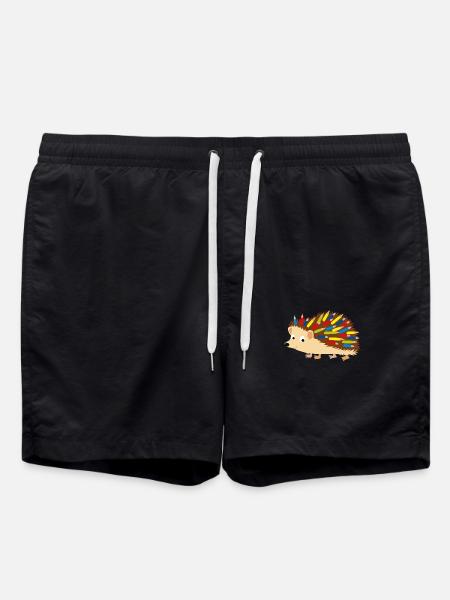 Igel Buntstift - Badeshorts - Schwarz