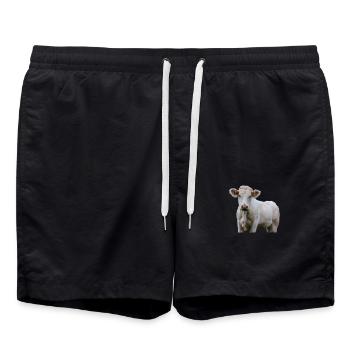 Luusige Cow Cow Head Farmer Gift - Swim Trunks - black - Front - AI Model Male 185 light (185cm)