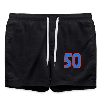 50. 50 YEARS. 50th ANNIVERSARY. 50TH ANNIVERSARY. - Swim Trunks - black - Front - AI Model Male 185 light (185cm)