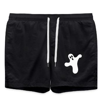 Halloween T-shirt Gespenst spooky cute shirt - Badeshorts - Schwarz - Vorne - AI Model Male 185 light (185cm)