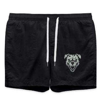 Angry angry dog - Swim Trunks - black - Front - AI Model Male 185 light (185cm)