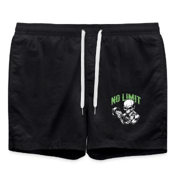 Crâne de musculation No Limit Workout avec haltère - Short de bain - noir - Devant - AI Model Male 185 light (185cm)