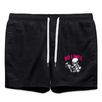 Crâne de musculation No Limit Workout avec haltère - Short de bain - noir - Devant - AI Model Male 185 light (185cm)