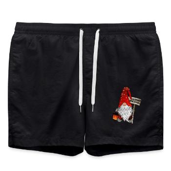Snow Gnome – Funny Christmas Gnome - Swim Trunks - black - Front - AI Model Male 185 light (185cm)
