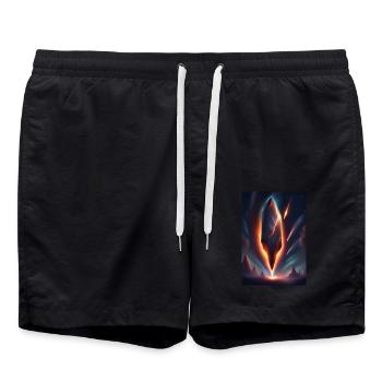 Cool meteorite - Swim Trunks - black - Front - AI Model Male 185 light (185cm)