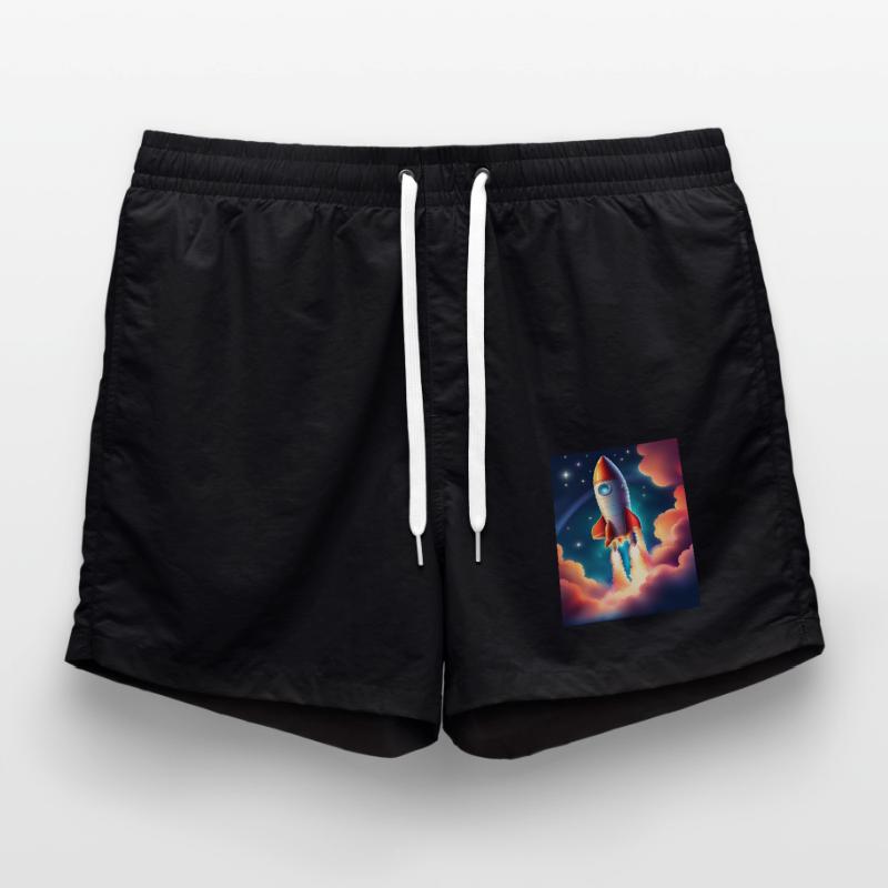 Fusée mignonne dans l’espace Short de bain