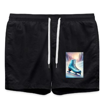 I love figure skating - Swim Trunks - black - Front - AI Model Male 185 light (185cm)