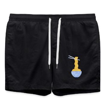 Nouilles japonaises - Short de bain - noir - Devant - AI Model Male 185 light (185cm)