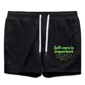 Selbstfürsorge ist wichtig - Badeshorts - Schwarz - Vorne - AI Model Male 185 light (185cm)
