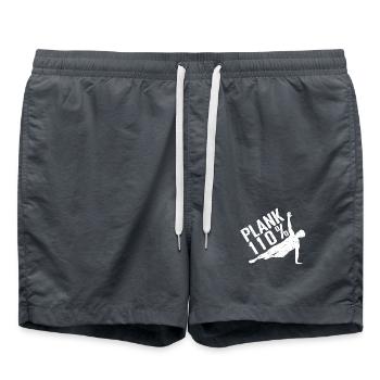 Gym Junkies Plank 110% Gymnastique Suédoise Fitness - Short de bain - charbon - Devant - AI Model Male 185 light (185cm)
