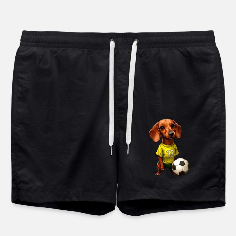 Fussball Dackel - Badeshorts - Schwarz