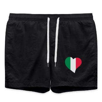 Italienische Herz - Badeshorts - Schwarz - Vorne - AI Model Male 185 light (185cm)