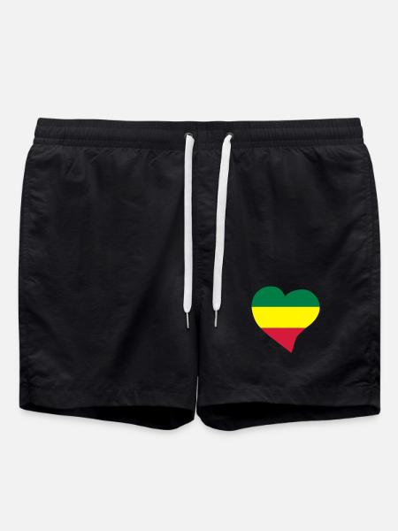 Rasta heart - Swim Trunks - black