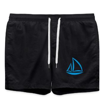 Segelboot - Badeshorts - Schwarz - Vorne - AI Model Male 185 light (185cm)