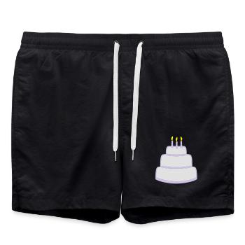 Birthday cake - Short de bain - noir - Devant - AI Model Male 185 light (185cm)