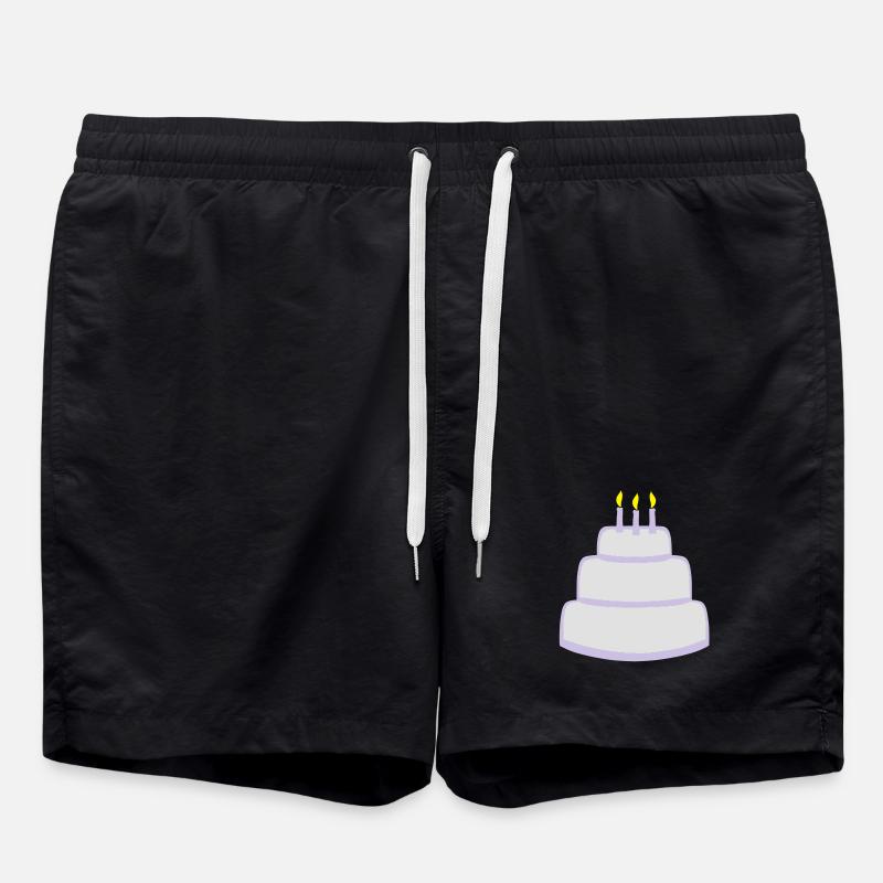 Birthday Cake - Swim Trunks - black