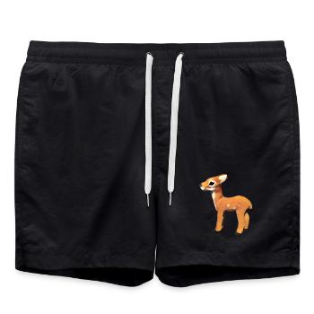 Rehkitz Design - Badeshorts - Schwarz - Vorne - AI Model Male 185 light (185cm)