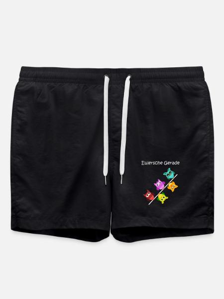 eulersche gerade, Eulen, Geschenk für Mathematiker - Badeshorts - Schwarz
