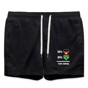 Deutschland und Brasilien Genial / Geschenk - Badeshorts - Schwarz - Vorne - AI Model Male 185 light (185cm)